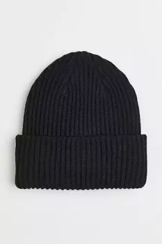 Вязаная шапка с узором в рубчик H&amp;M