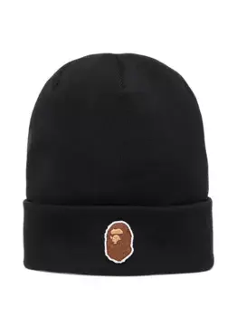 Вязаная шапка с вышитым логотипом A BATHING APE, черный