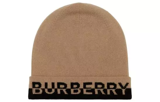 Вязаная шапка с вышитым логотипом Burberry