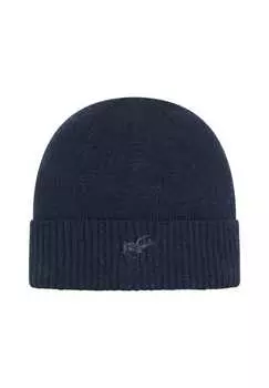 Вязаная шапка с вышитым символом на этикетке Polo Sylt, цвет 19-4010m total eclipse melange