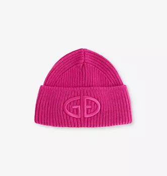 Вязаная шапка с вышивкой бренда Valerie Goldbergh, розовый