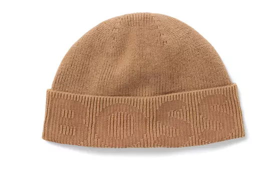 Вязаная шапка с жаккардовым логотипом HUGO BOSS