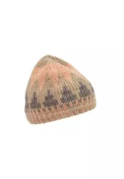 Вязаная шапка с жаккардовым узором 19199-0 SEEBERGER, цвет Camel Lachs One Size