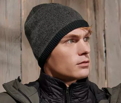 Вязаная шапка Tchibo, серо-зеленый