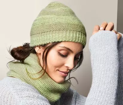 Вязаная шапка Tchibo, желто-бежевый