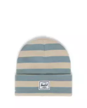 Вязаная шапка унисекс в полоску в рубчик Herschel, светло-голубой