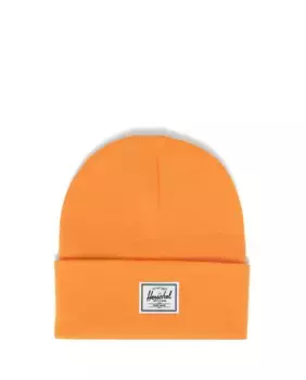 Вязаная шапка унисекс в рубчик оранжевого цвета Herschel, оранжевый