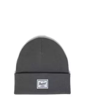 Вязаная шапка унисекс в рубчик серого цвета Herschel, серый