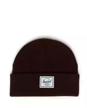 Вязаная шапка унисекс в рыбацком стиле темно-бордового цвета Herschel, гранатовый