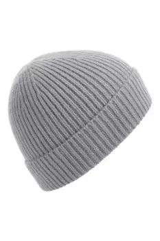 Вязаная шапка в рубчик Beechfield, серый