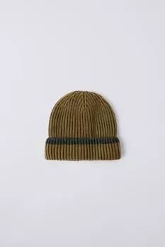 Вязаная шапка ZARA, хаки