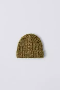 Вязаная шапка ZARA, хаки