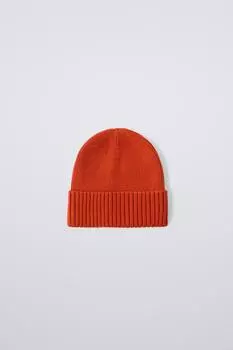 Вязаная шапка ZARA, оранжевый