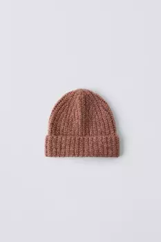 Вязаная шапка ZARA, розовый