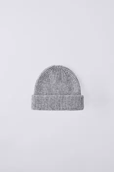 Вязаная шапка ZARA, серый