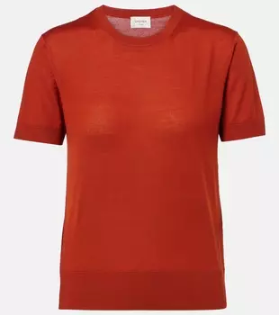 Вязаная шерстяная футболка Saint Laurent, Brique