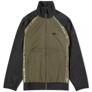 Вязаная спортивная куртка на молнии Moncler Genius x adidas Originals, черный/оливковый