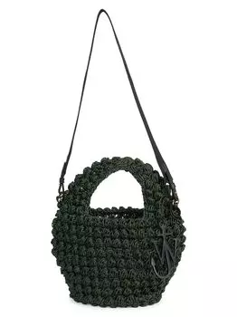 Вязаная сумка-корзина с попкорном JW Anderson, хаки