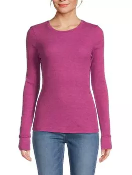 Вязаная термофутболка Juliet с вафельным узором Michael Stars, фуксия