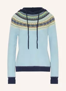 Вязаная толстовка с капюшоном ERIB, бирюзовый/синий