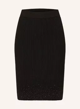 Вязаная юбка Алиса с блестящей пряжей и драгоценными камнями Guess, черный