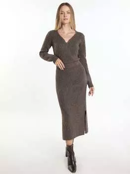 Вязаная юбка Dreimaster, коричневый