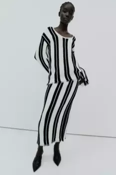 Вязаная юбка H&M, черный