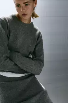 Вязаная юбка H&M, серый
