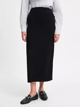 Вязаная юбка из шерсти мериноса. Marie Lund Collection, черный