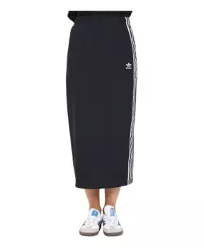 Вязаная юбка миди Adidas Originals, черный