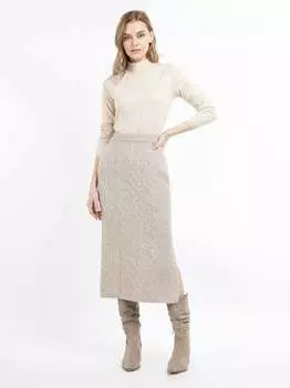 Вязаная юбка миди Dreimaster, бежевый