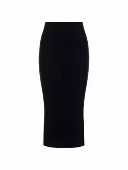 Вязаная юбка миди Herno, тёмно-синий