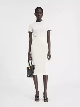 Вязаная юбка миди JACQUEMUS The Pral skirt, белый