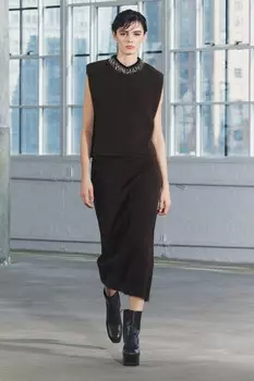 Вязаная юбка миди ZARA, темный хаки