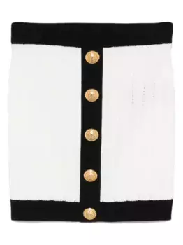 Вязаная юбка мини BALMAIN, белый