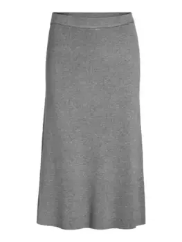 Вязаная юбка Vila "VICOMFY A-LINE KNIT SKIRT- NOOS", серый