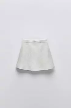 Вязаная юбка ZARA, светло-серый