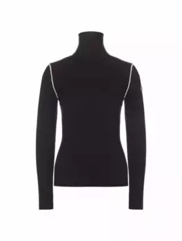 Вязаная водолазка с логотипом Moncler, черный