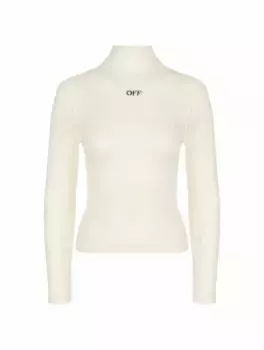 Вязаная водолазка с логотипом Off-White, белый