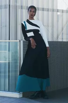 Вязаная жаккардовая юбка Leem, черный