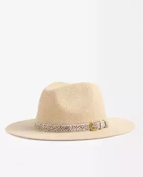 Вязаная женская шапка с декоративной полосой Parfois, цвет Natural