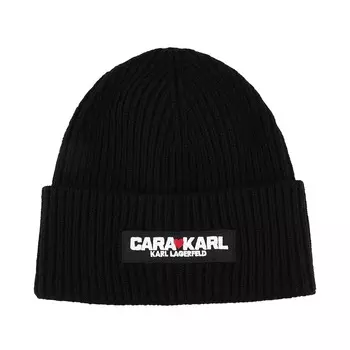 Вязанная шапка Karl Lagerfeld Cara Loves Karl, черный