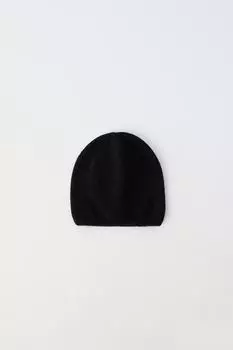 Вязанная шапка ZARA, черный