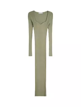 Вязанное платье Bershka, хаки