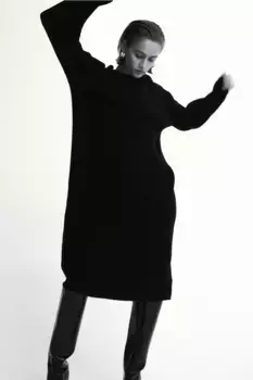 Вязанное платье H&M, черный