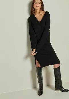Вязанное платье Next, черный