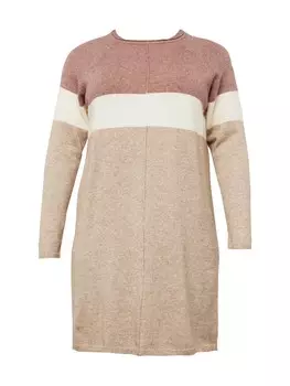 Вязанное платье Only LAURA, коричневый/розовый