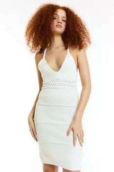 Вязаное хлопковое платье H&amp;M, белый