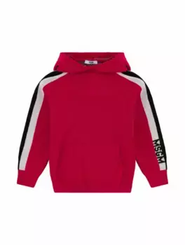 Вязаное худи с лампасами MSGM, розовый