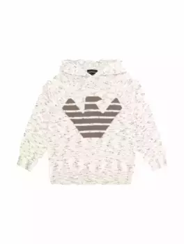 Вязаное худи с логотипом EMPORIO ARMANI, серый